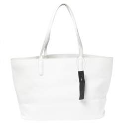 Pre Owned Marc by Marc Jacobs White Leather Shopper Tote
