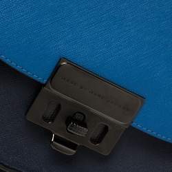Pre Owned Marc by Marc Jacobs Blue/Black Leather Lip Lock Shoulder Bag