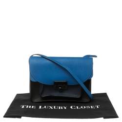 Pre Owned Marc by Marc Jacobs Blue/Black Leather Lip Lock Shoulder Bag