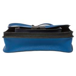 Pre Owned Marc by Marc Jacobs Blue/Black Leather Lip Lock Shoulder Bag