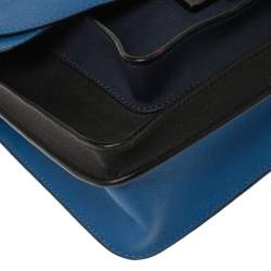 Pre Owned Marc by Marc Jacobs Blue/Black Leather Lip Lock Shoulder Bag