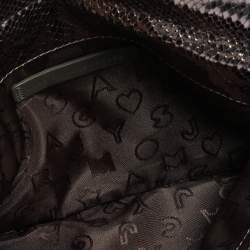 Pre Owned Marc by Marc Jacobs Metallic Snakeskin Effect Leather Fold Over Clutch