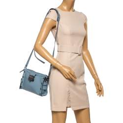 Pre Owned Marc by Marc Jacobs Blue Leather Espionage Shoulder Bag