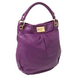 Pre Owned Marc by Marc Jacobs Purple Leather Classic Q Hillier Hobo