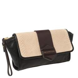 Pre Owned حقيبة كلتش مارك باي مارك جاكوبس "فليبينغ اوت" جلد ثلاثي اللون