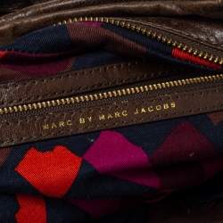 Marc by Marc Jacobs Brown Leather Twisted Q Groove Satchel