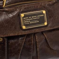 Marc by Marc Jacobs Brown Leather Twisted Q Groove Satchel