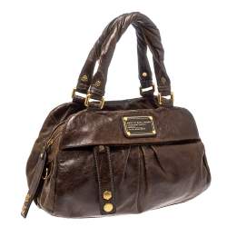 Marc by Marc Jacobs Brown Leather Twisted Q Groove Satchel