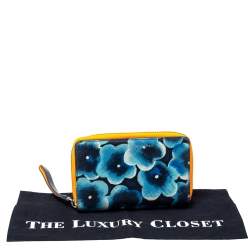 Marc by Marc Jacobs Blue Printed Leather Sophisticato Wingman Wristlet Wallet