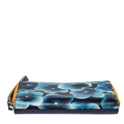 Marc by Marc Jacobs Blue Printed Leather Sophisticato Wingman Wristlet Wallet
