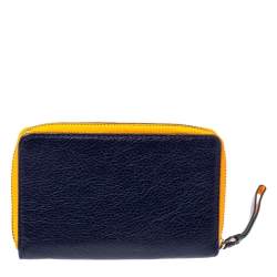 Marc by Marc Jacobs Blue Printed Leather Sophisticato Wingman Wristlet Wallet