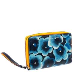 Marc by Marc Jacobs Blue Printed Leather Sophisticato Wingman Wristlet Wallet