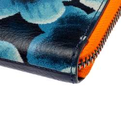 Marc by Marc Jacobs Blue Printed Leather Sophisticato Wingman Wristlet Wallet