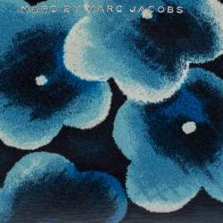Marc by Marc Jacobs Blue Printed Leather Sophisticato Wingman Wristlet Wallet
