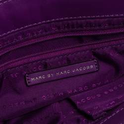 Pre Owned Marc by Marc Jacobs Purple Leather Tangram Anna Envelope Clutch