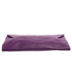 Pre Owned Marc by Marc Jacobs Purple Leather Tangram Anna Envelope Clutch