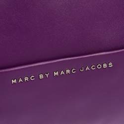Pre Owned Marc by Marc Jacobs Purple Leather Tangram Anna Envelope Clutch