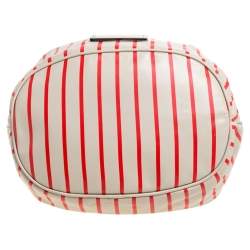 Pre Owned حقيبة هوبو مارك باي مارك جاكوبس "هوت تو هاندل" جلد مقلم أحمر و بيج