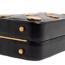 Pre Owned Marc by Marc Jacobs Black Leather Studded Phone Box Bag