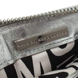 Marc by Marc Jacobs Metallic Silver Leather Totally Turnlock Wallet     