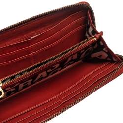 Pre Owned محفظة مارك باي مارك جاكوبس جلد برتقالي بسحاب محيط