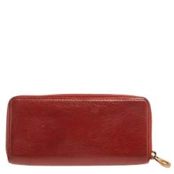 Pre Owned محفظة مارك باي مارك جاكوبس جلد برتقالي بسحاب محيط