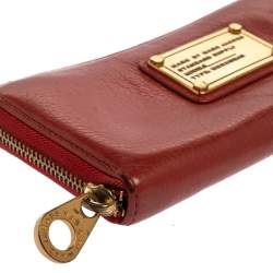 Pre Owned محفظة مارك باي مارك جاكوبس جلد برتقالي بسحاب محيط