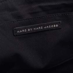 Pre Owned حقيبة كروس مارك باي مارك جاكوبس "تورن اروند داني" جلد مخطط أسود و أحمر