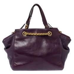 Pre Owned Marc by Marc Jacobs Purple Leather Chain Reaction Robyn Crossbody Bag