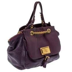 Pre Owned Marc by Marc Jacobs Purple Leather Chain Reaction Robyn Crossbody Bag