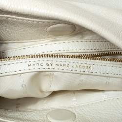 Pre Owned Marc by Marc Jacobs White Soft Grained Leather Too Hot to Handle Hobo