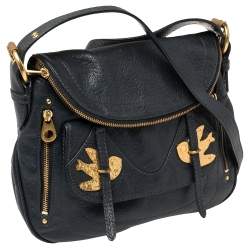 Pre Owned Marc by Marc Jacobs Blue Leather Petal to the Metal Natasha Bird Shoulder Bag