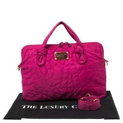 Pre Owned Marc By Marc Jacobs Fuchsia Nylon Pretty 13'' Laptop Bag