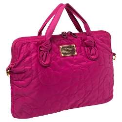 Pre Owned Marc By Marc Jacobs Fuchsia Nylon Pretty 13'' Laptop Bag