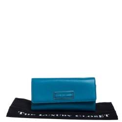 Marc by Marc Jacobs Blue Leather Flap Continental Wallet