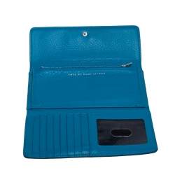 Marc by Marc Jacobs Blue Leather Flap Continental Wallet