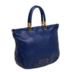 Pre Owned Marc By Marc Jacobs Blue Soft Leather Bentley Tote
