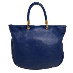 Pre Owned Marc By Marc Jacobs Blue Soft Leather Bentley Tote