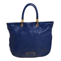 Pre Owned Marc By Marc Jacobs Blue Soft Leather Bentley Tote