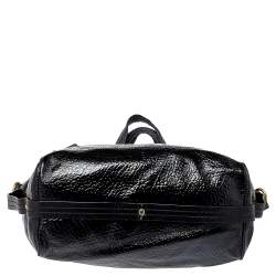 Pre Owned Marc by Marc Jacobs Black Patent and Leather Turnlock Shoulder Bag