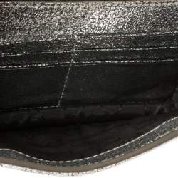 Pre Owned Marc by Marc Jacobs Silver Crackled Leather Shoulder Bag