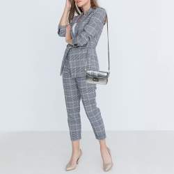 Pre Owned Marc by Marc Jacobs Silver Crackled Leather Shoulder Bag