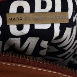 Pre Owned حقيبة ساتشل مارك باي مارك جاكوبس جلد بني بقفل دوار