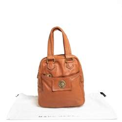 Pre Owned حقيبة ساتشل مارك باي مارك جاكوبس جلد بني بقفل دوار