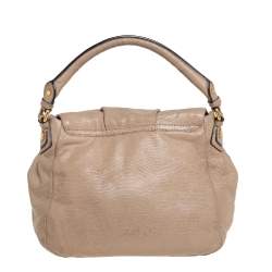 Pre Owned Marc by Marc Jacobs Beige Lizard Embossed Leather Classic Q Lil Ukita Top Handle Bag