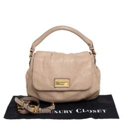 Pre Owned Marc by Marc Jacobs Beige Lizard Embossed Leather Classic Q Lil Ukita Top Handle Bag
