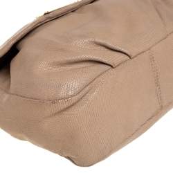 Pre Owned Marc by Marc Jacobs Beige Lizard Embossed Leather Classic Q Lil Ukita Top Handle Bag