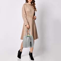 Pre Owned  Marc Jacobs Grey Pebbled Leather The Tag Tote