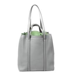 Pre Owned  Marc Jacobs Grey Pebbled Leather The Tag Tote