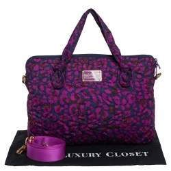 Pre Owned Marc by Marc Jacobs Purple/Blue Nylon Laptop Bag